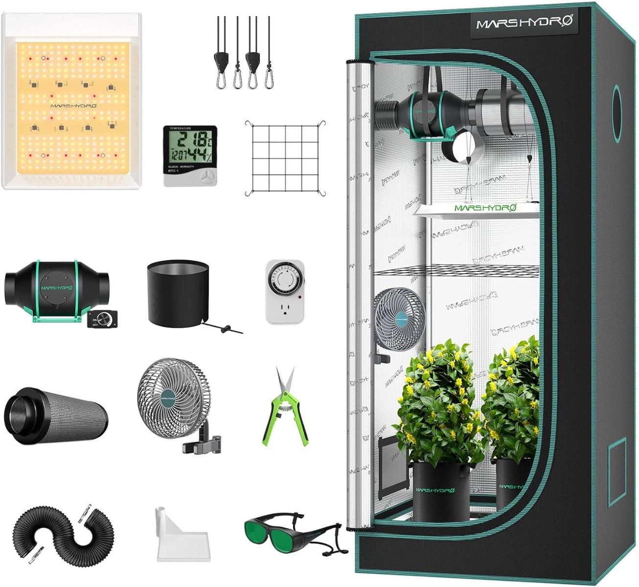 Mars Hydro 2' x 2' Grow Tent Kit with TS 600 LED Grow Light