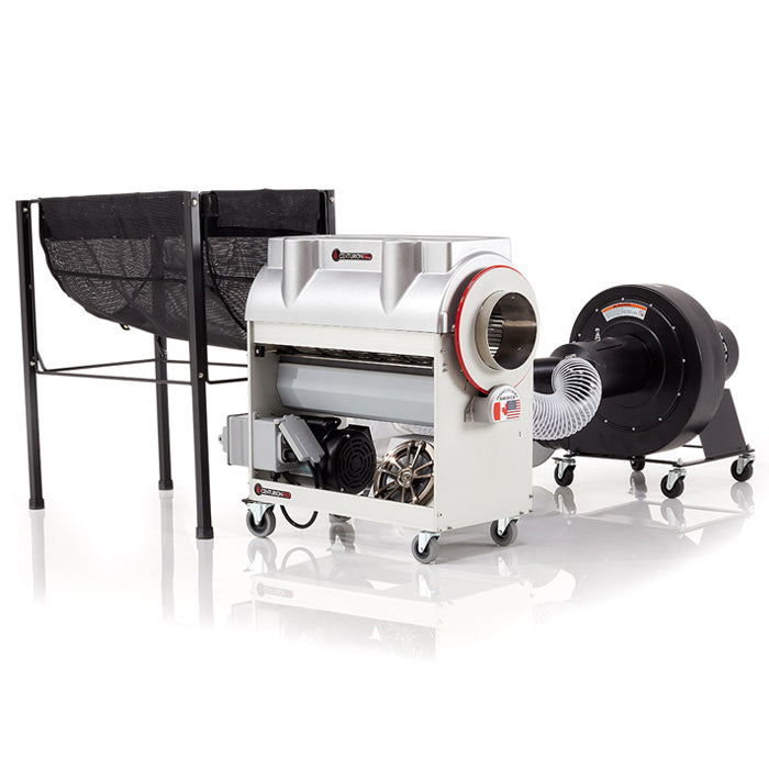 Centurion Pro Silver Bullet commercial trimming machine with stainless steel construction and precision cutting blades